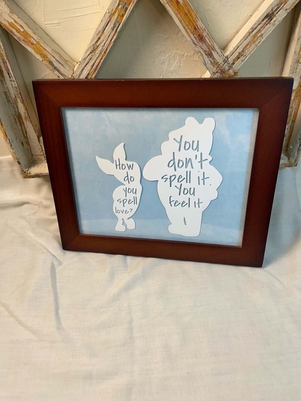 Disney Winnie the Pooh and Piglet Framed Wall Art Quote 12x9